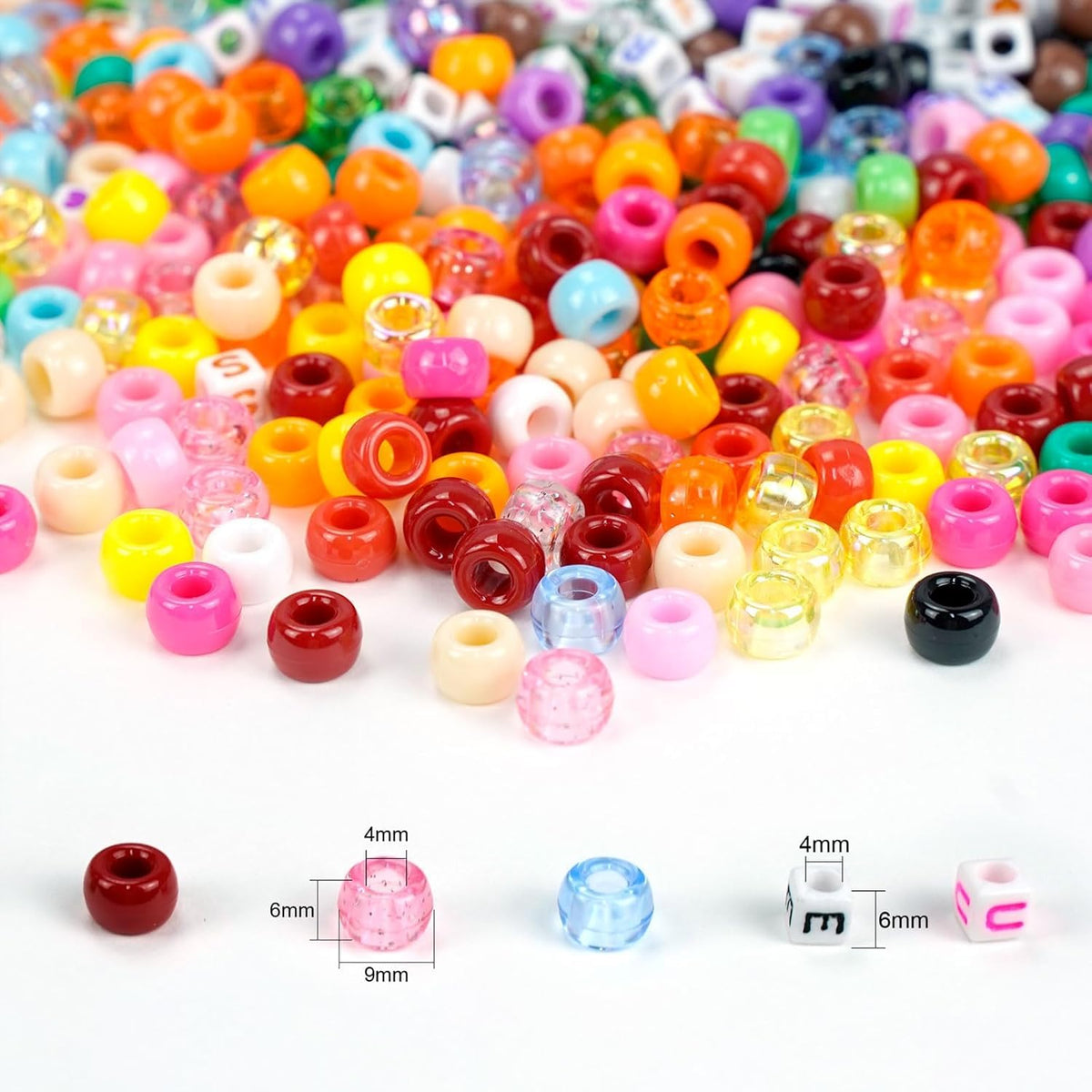 Dowsabel Friendship Bracelet Making Kit, Pony Kandi Beads & 11 Different Beads, 8 Colors Nylon Thread, DIY Jewelry & Craft Gifts