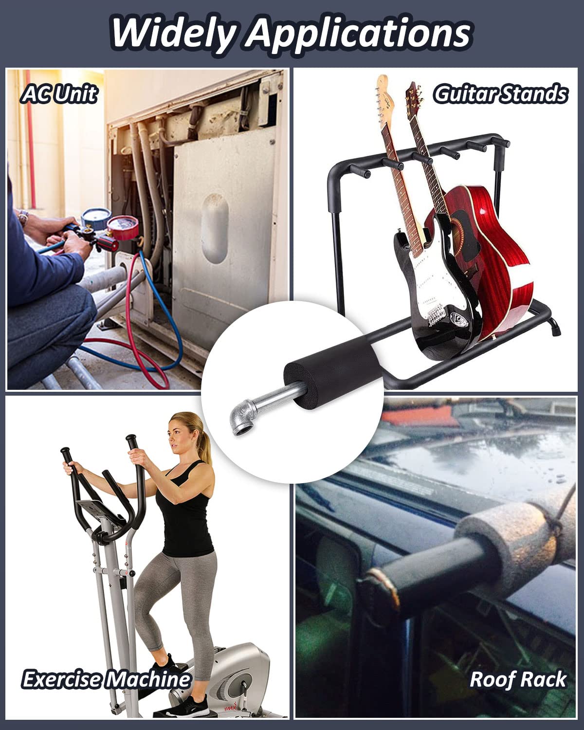 Pipe Insulation Foam Tube - Foam Tubing for AC Unit, Guitar Stands, Exercise Machine Handle and Roof Rack-19*9MM(3/4" ID X 3/8" TK-6Ft)