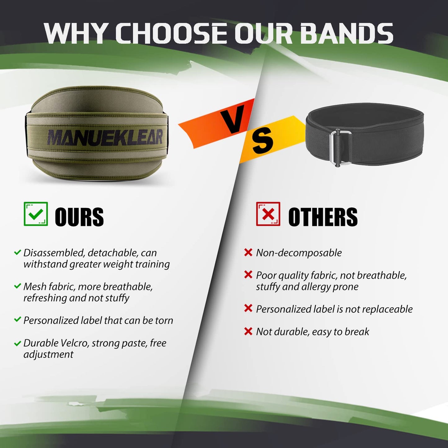 Weight Lifting Belt, Lifting Belts for Women Men,MANUEKLEAR Weightlifting Belt Quick Locking Back Support for Bodybuilding, Fitness, Powerlifting, Cross Training, Squats, Workout, Exercise (Olive Drab, M(32-37inches))