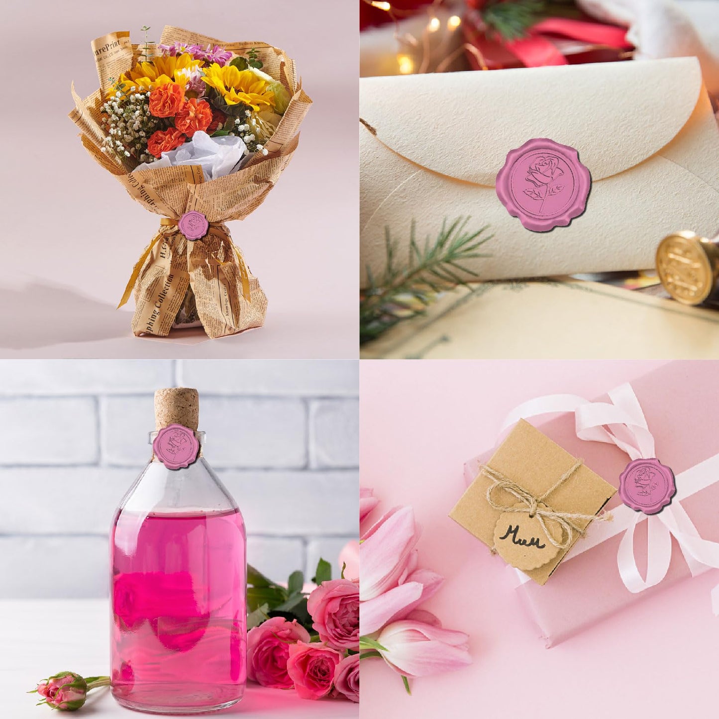 CRASPIRE 100pcs Initial S Wax Seal Stickers Silver Letter Alphabet Self Adhesive Seal Stickers Sealing Label Decal for Gift Wrapping Wedding Birthday Cards Making Christmas Invitations Envelope