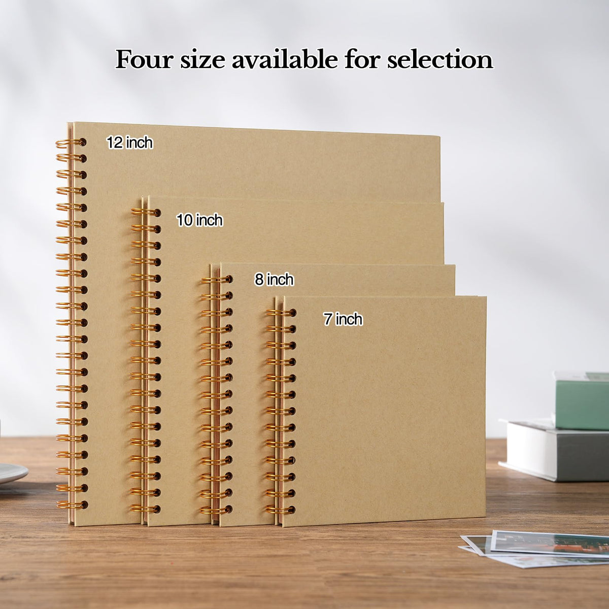 potricher 10 x 10 Inch DIY Scrapbook Album 40 Pages Hardcover Kraft Paper Scrap Book Photo Albums Memory Book for Wedding and Anniversary Family (Yellow, 10 Inch)