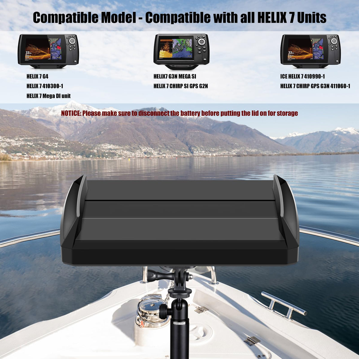 Helix7 Cover- Heavy Duty Fish Finder Sun Cover,Helix 7 Cover Straps Neoprene Screen Protector for 780036-1 UC H7 PR,Fits Most of Helix 7 Series,Professional Protection from Sun/Weather Damage-Black1