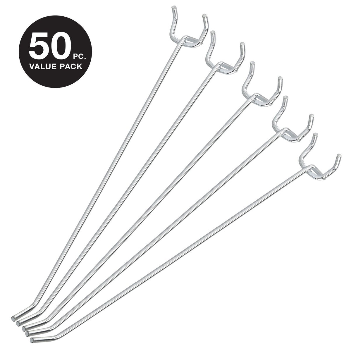 Neiko 53104A 8” Pegboard Hook Organizer Kit, 50 Pack, Hanging Hooks Set for Garage Organization, Great for Wall Hanging and Shelving, Tool Storage, Craft Organizing