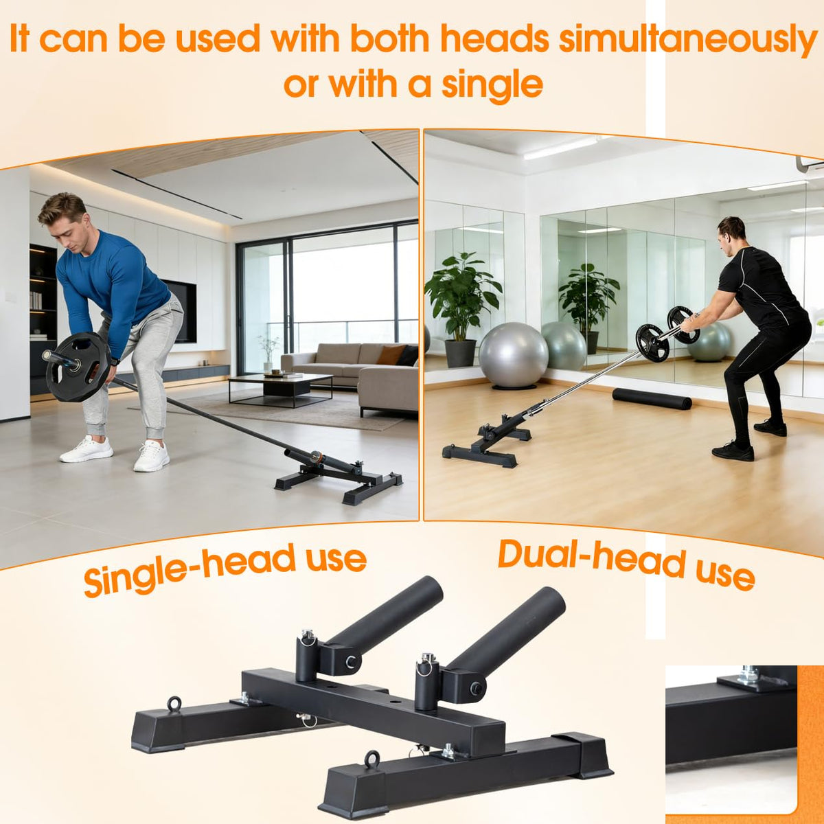 ANOSWXG 2 inch - Landmine Base Gym Equipment - T Bar Row Landmine Attachment For Barbell - Home or Small Spaces - T Bar Row Platform for Deadlift Squat Tricep Exercises (Black)