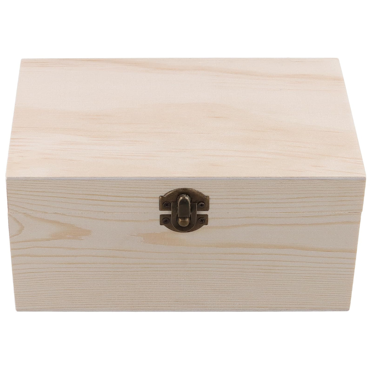 FUNSUEI 4 PCS 7.9 x 5.1 x 3.9 Inch Wooden Box with Hinged Lid, Unfinished Wood Box, Wooden Boxes for Crafts for Jewelry, DIY Craft, Storage, Gift