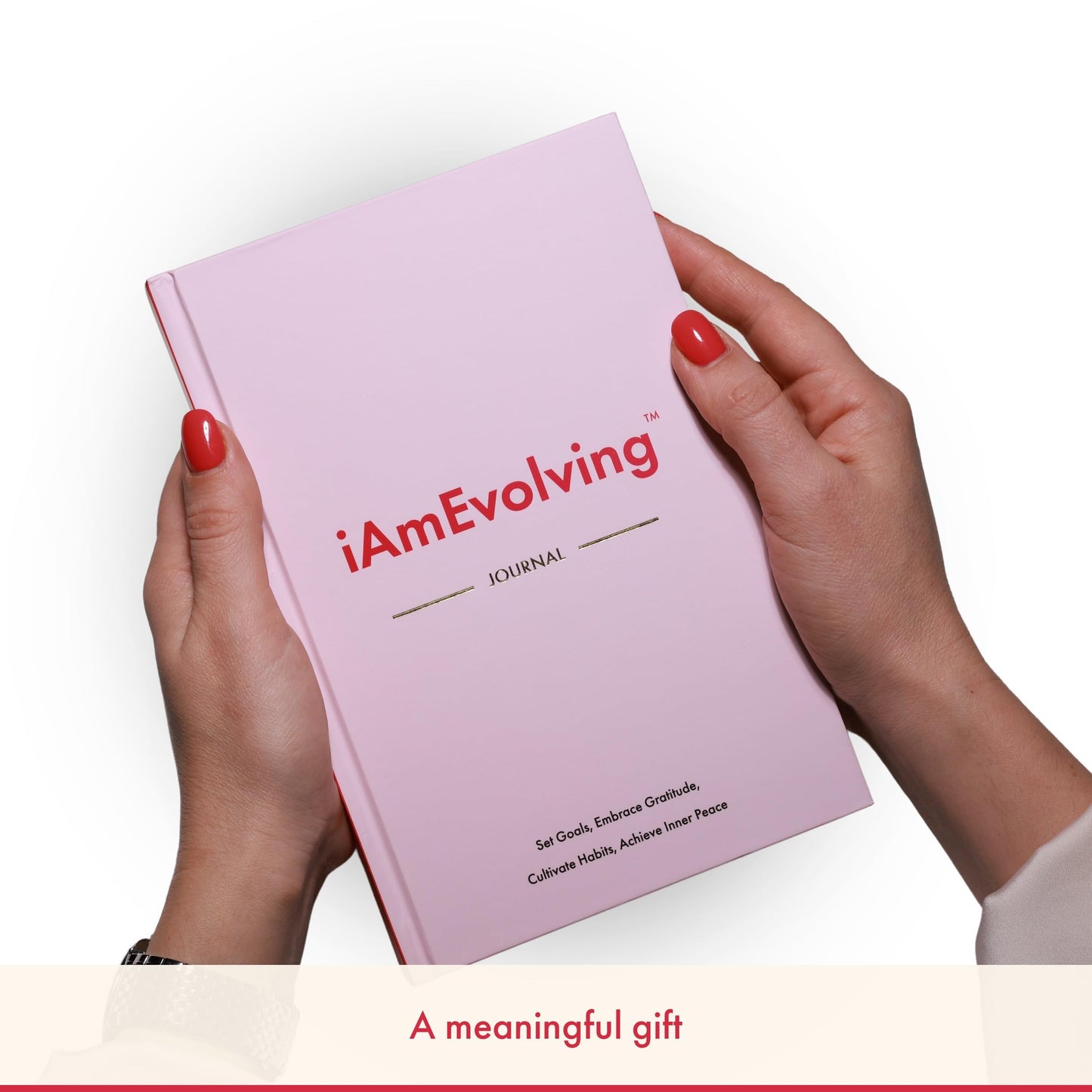 Daily Gratitude, Goal Setting & Habit Tracker Journal for Women & Men with 9-Point Emotional Wellness Scale — iAmEvolving™ 288-Page Hardcover Personal Growth Planner (White Cover)
