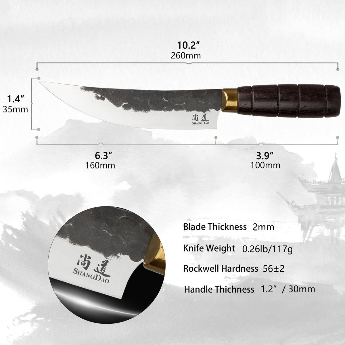 SHANGDAO Chef Knife, Black Forged Kitchen Knife with High elastic stainless steel Stainless Steel Blade, Professional Handcrafted Chefs Knife, Ergonomic Handle Grip and Gift Box