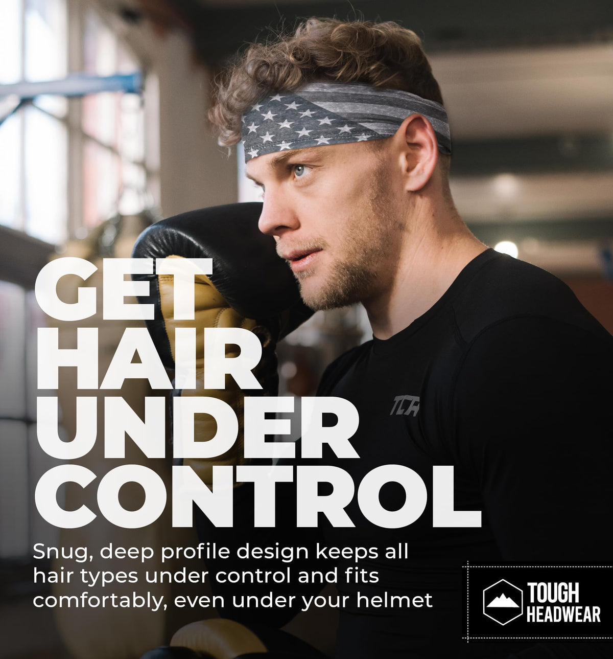 Tough Headwear Mens Sweat Headband - Cycling, Football, Baseball, Running Headbands for Men - Breathable Athletic Headband, Performance Sweatband for Working Out, Sports Headband for Men/Women