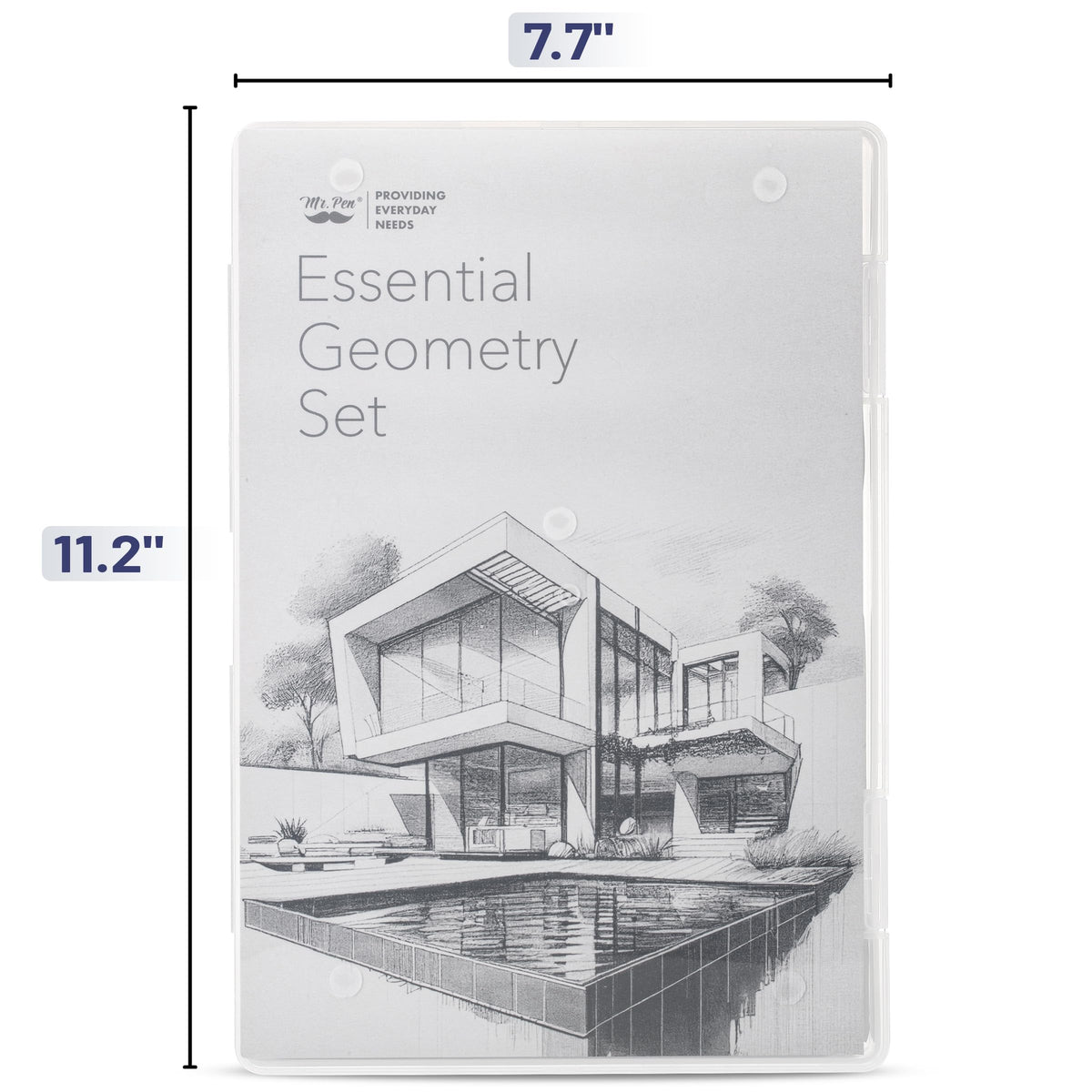 Mr. Pen- Professional Geometry Set, 15 pcs, Drafting Tools with Protractor, Compass, Metal Ruler, Triangles, Pens & Pencils, Complete Geometry & Drafting Kit for Architects, Engineers & Students