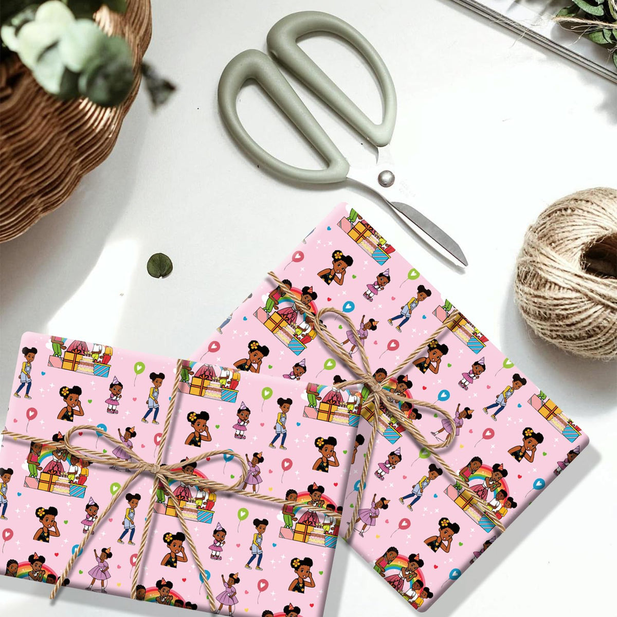 Fuyhiuous 4Pack Gracies Gift Wrapping Paper 20" x 30" Kraft Paper Wrapping Paper Sheets Pack for Kids Birthday, Gracies Corner Party Decoration