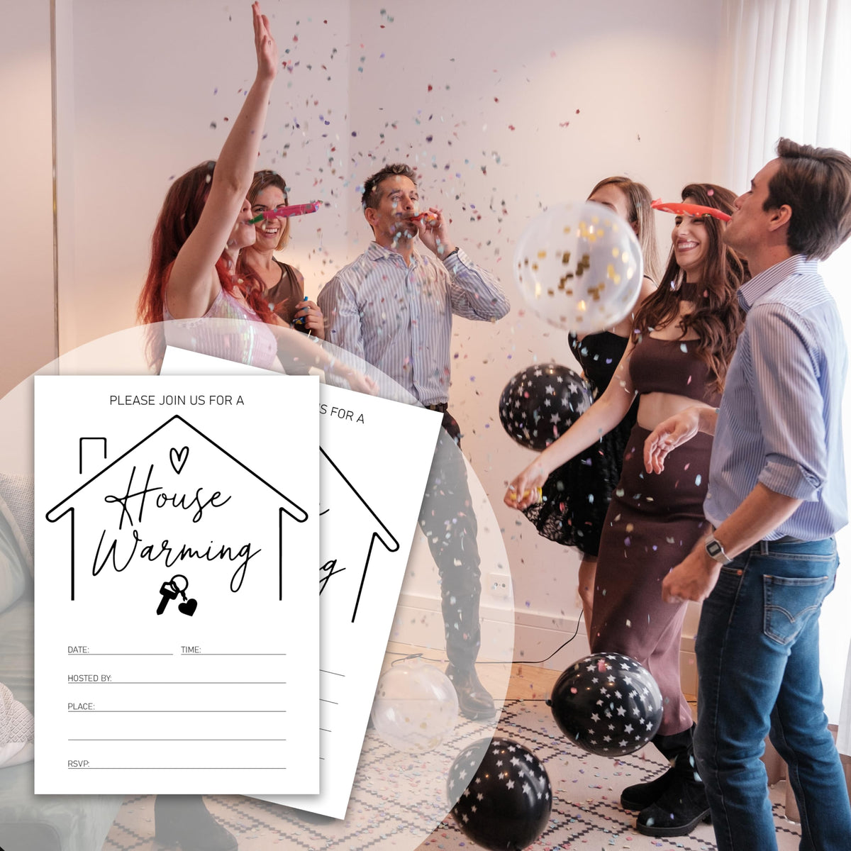 XZMBQ Housewarming Party Invitations - 20 Invitation Cards 4”x6” with 20 Envelopes - Invitations for Housewarming Party Invites.(134)