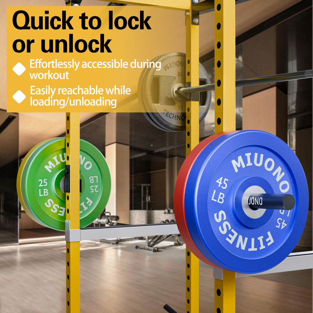 MIUONO Weight Plate Holder, Weight Plate Rack Storage for 2X2 Power Rack Attachments with 1” hole, Extended Version Hang More 2" Weight Plates (1 Pair)