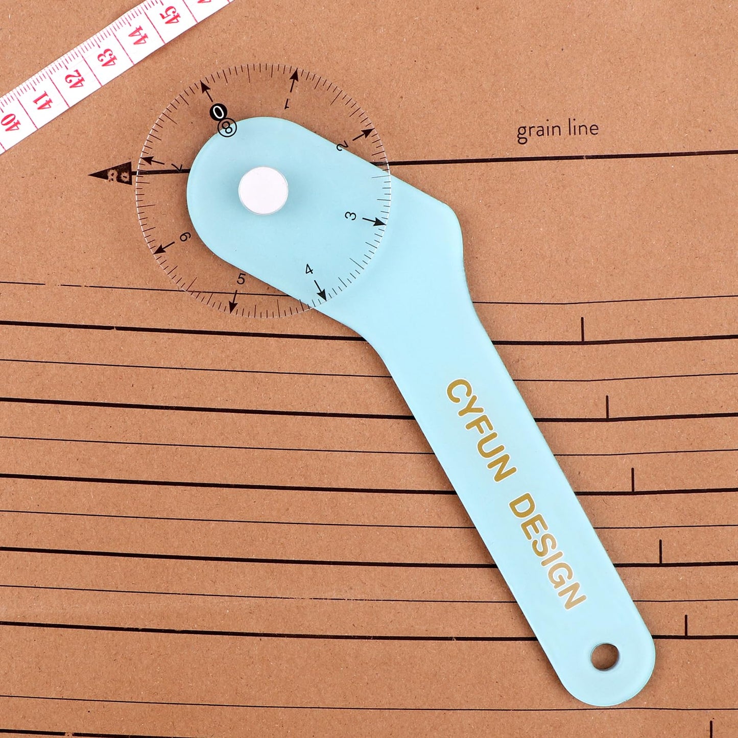2Pcs/Set 12inch&8inch Sewing Wheel Ruler for Measuring Curves;360 Degrees Rotating Acrylic Rolling Rulers for Tailors, Dressmakers & Seamstresses necklines, Trim, Ruffles, Binding, Etc.