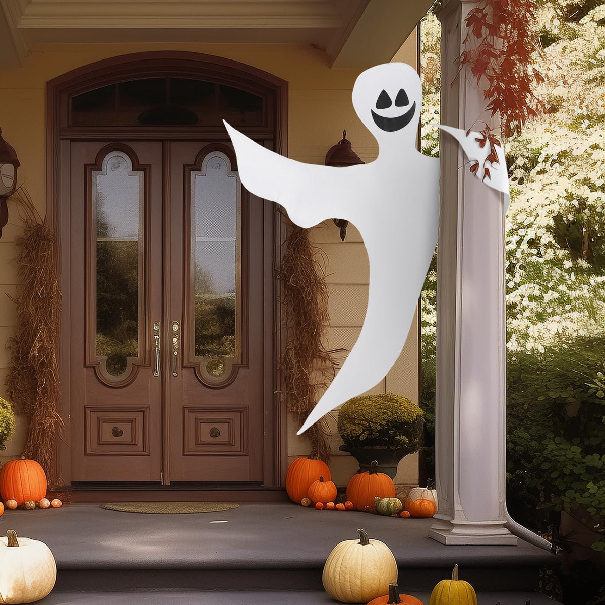 JOYIN Halloween Tree Wrap Ghost Decoration Outdoor, Smiling Hanging Ghost Decorations for Halloween Lawn, Tree Decor, Party Supplies
