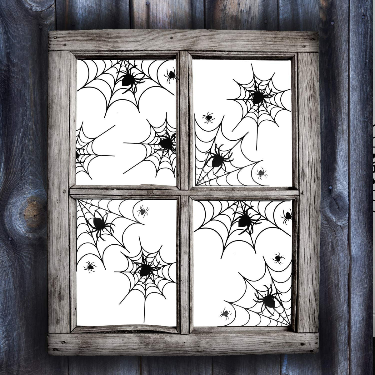 5 Sheets Halloween Window Stickers Wall Decoration Set Spider Web Design Window Clings for Halloween Party Supplies, 70 Pieces