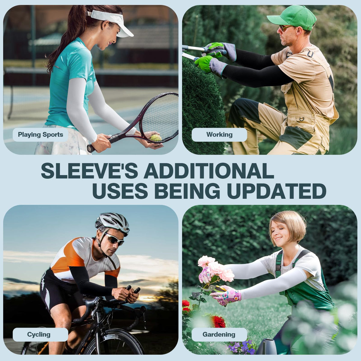 Rescoto 2 Pairs UV Protection Cooling Arm Sleeves Compression Sun Sleeves for Men Women Youth, Tattoo Cover Up, UPF 50