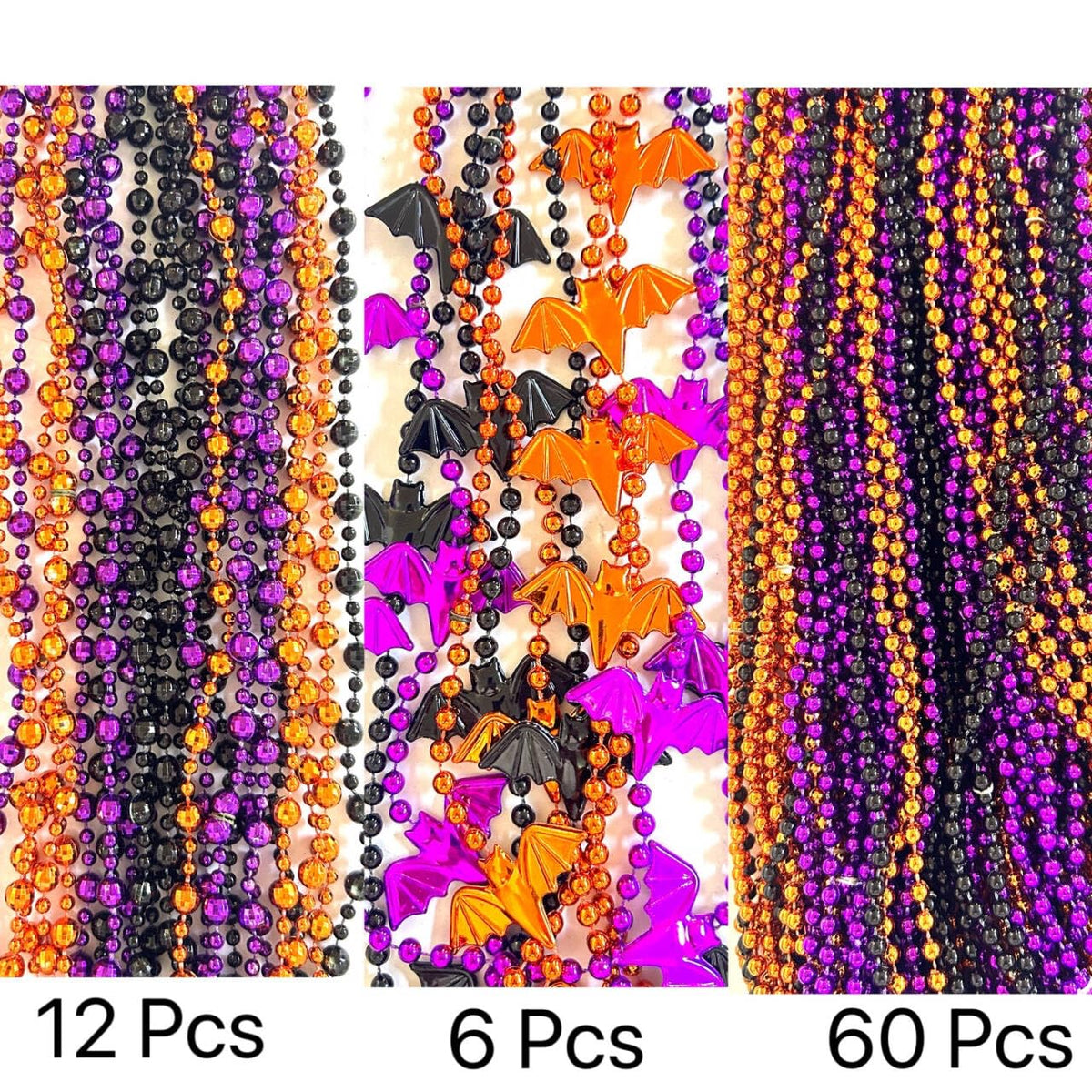 YSPPF 102 Pcs with 5 Styles Halloween Themed Set Beads Necklaces Orange Black Purple White Halloween Pirate Festival Bead Necklaces Party Supplies