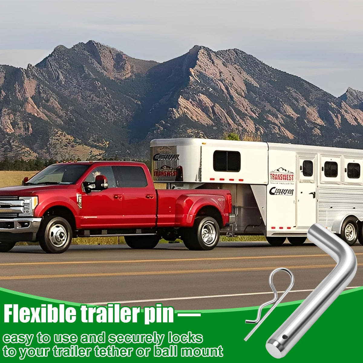 Trailer Hitch Pin and Clip Set, 5/8-Inch Diameter Hitch Pin, Fits 2 or 2-1/2-Inch Receiver, Heavy Duty Rust-Proof Steel, Swess Secure Locking Tow Hitch Pins(4 Pack)