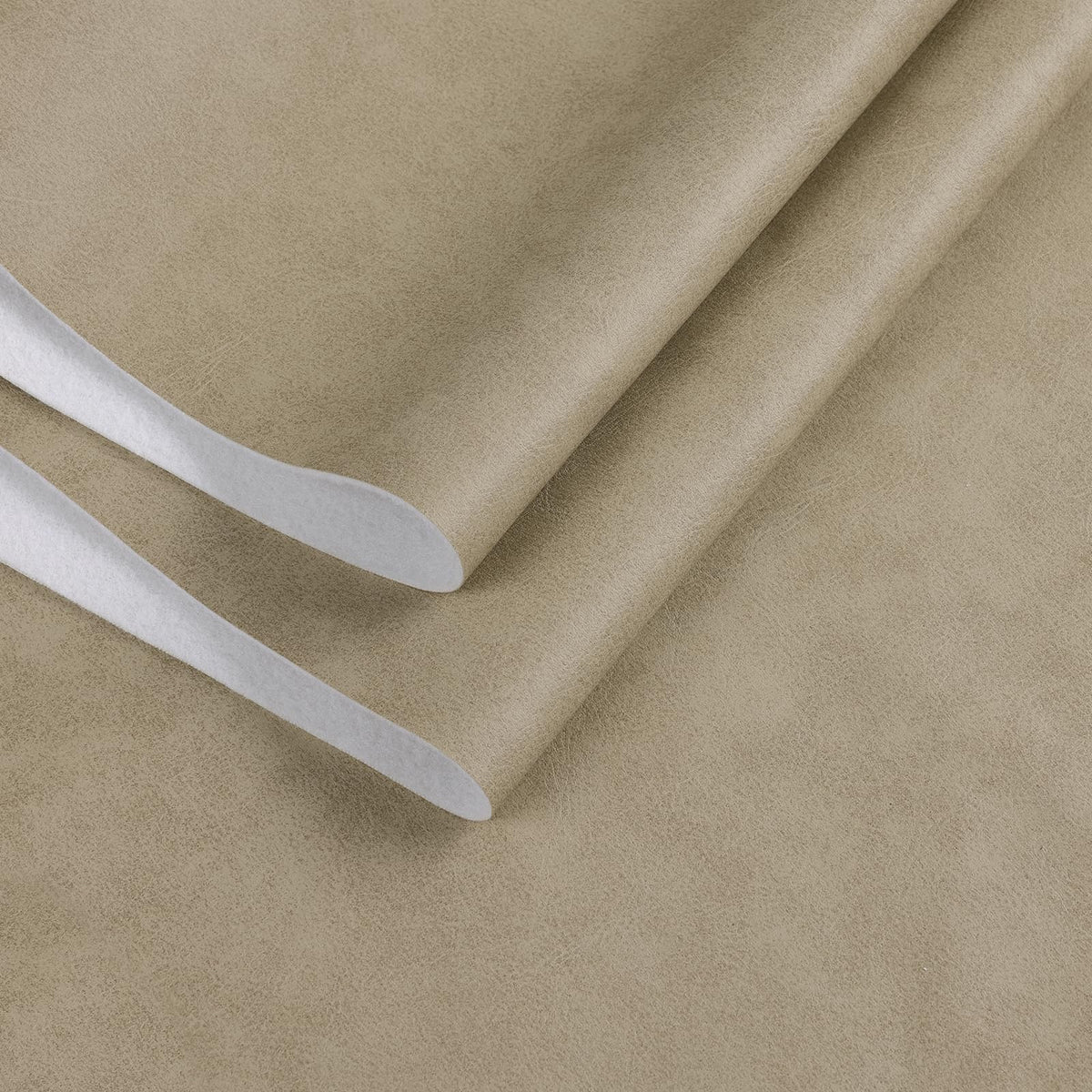 Faux Leather Vinyl Upholstery Fabric by The Yard, 1.3mm Thick Soft Anti-Scratch Durable Marine Vinyl Fabric Synthetic Leather for Sofa Bags Chairs Car Seats DIY Crafts, 1 Yard Cut 55" x 36" (Oatmeal)