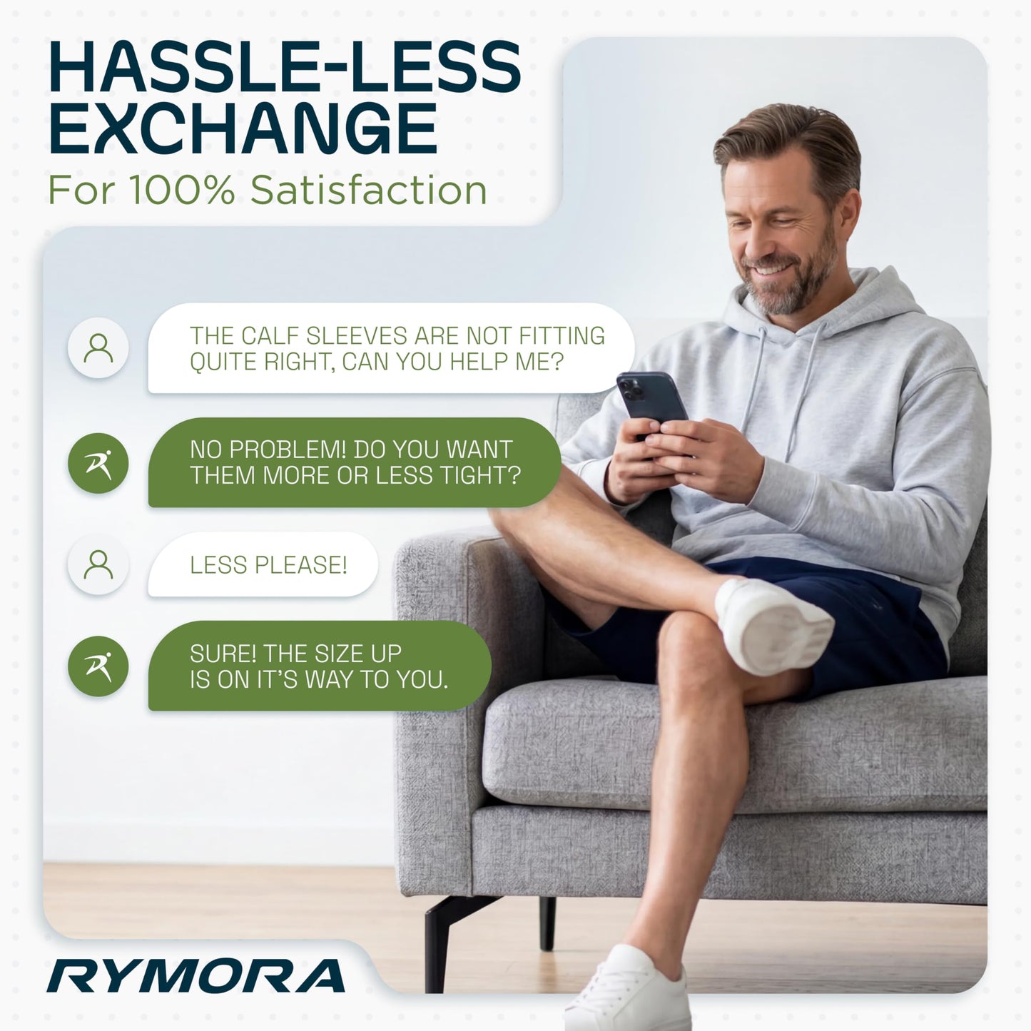 Rymora Calf Compression Sleeves Men Women Shin Splints Running (Pair) (Black) (L)