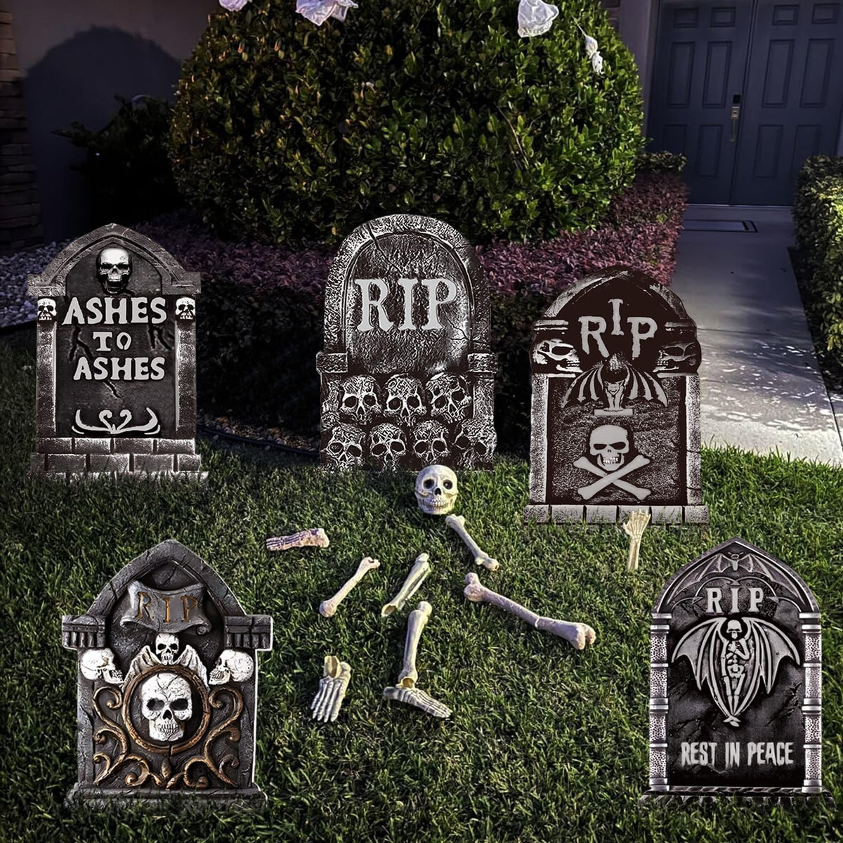 25.6inches Halloween Decorations Outdoor, DIY Halloween Decorations Outdoor of Gravestone Yard Signs, Extra Large Halloween TombstonesCemetery Headstones Scary Decorations for Garden with Waterproof