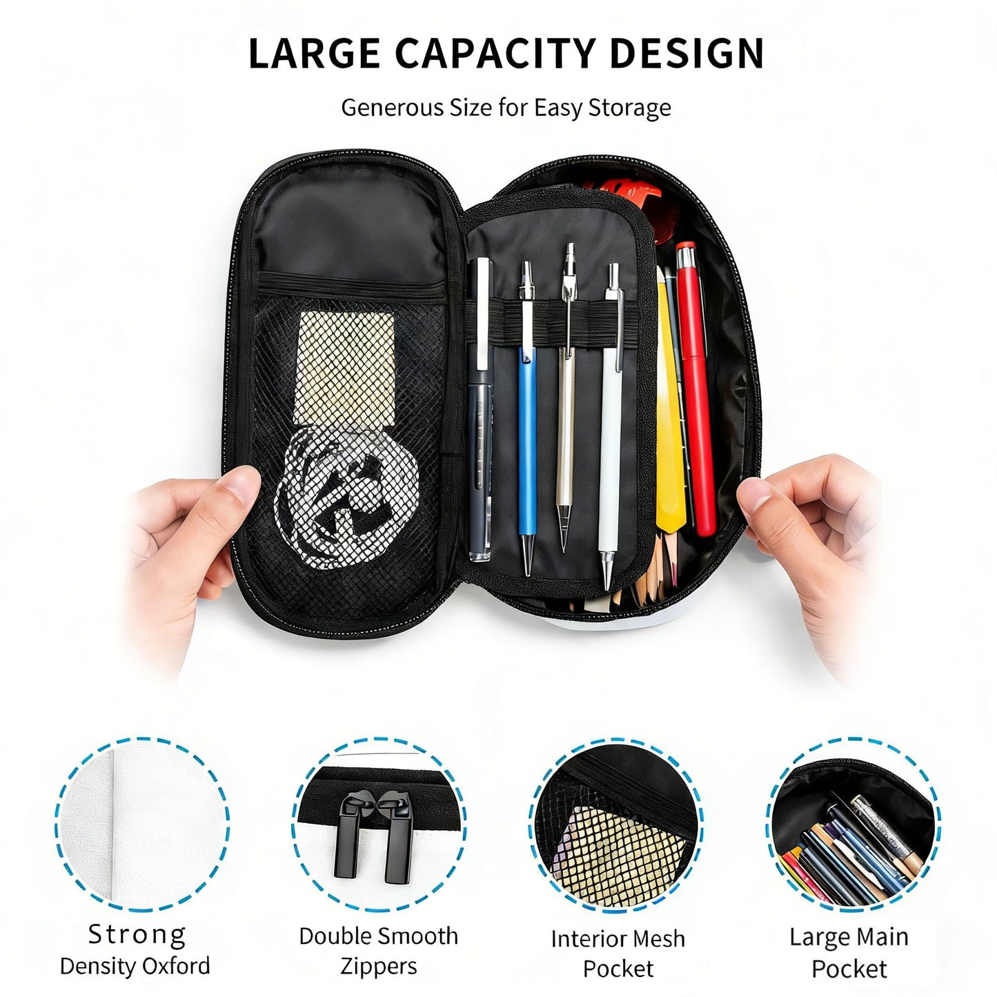 Droerfes Goth Magic Skull Pencil Case Pencil Pouch Large Capacity Pen Bag School Office Organizer Stationery Storage Box For Girls Boys Teen Kids