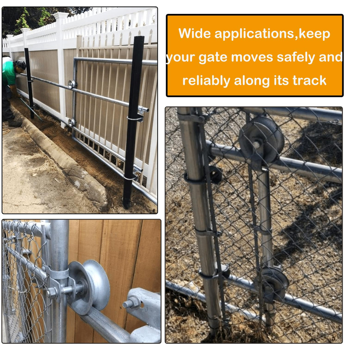 Sliding Gate Rollers 5" Steel Pipe Track Roller Galvanized for 1 5/8" Pipe Track (Pack of 2)