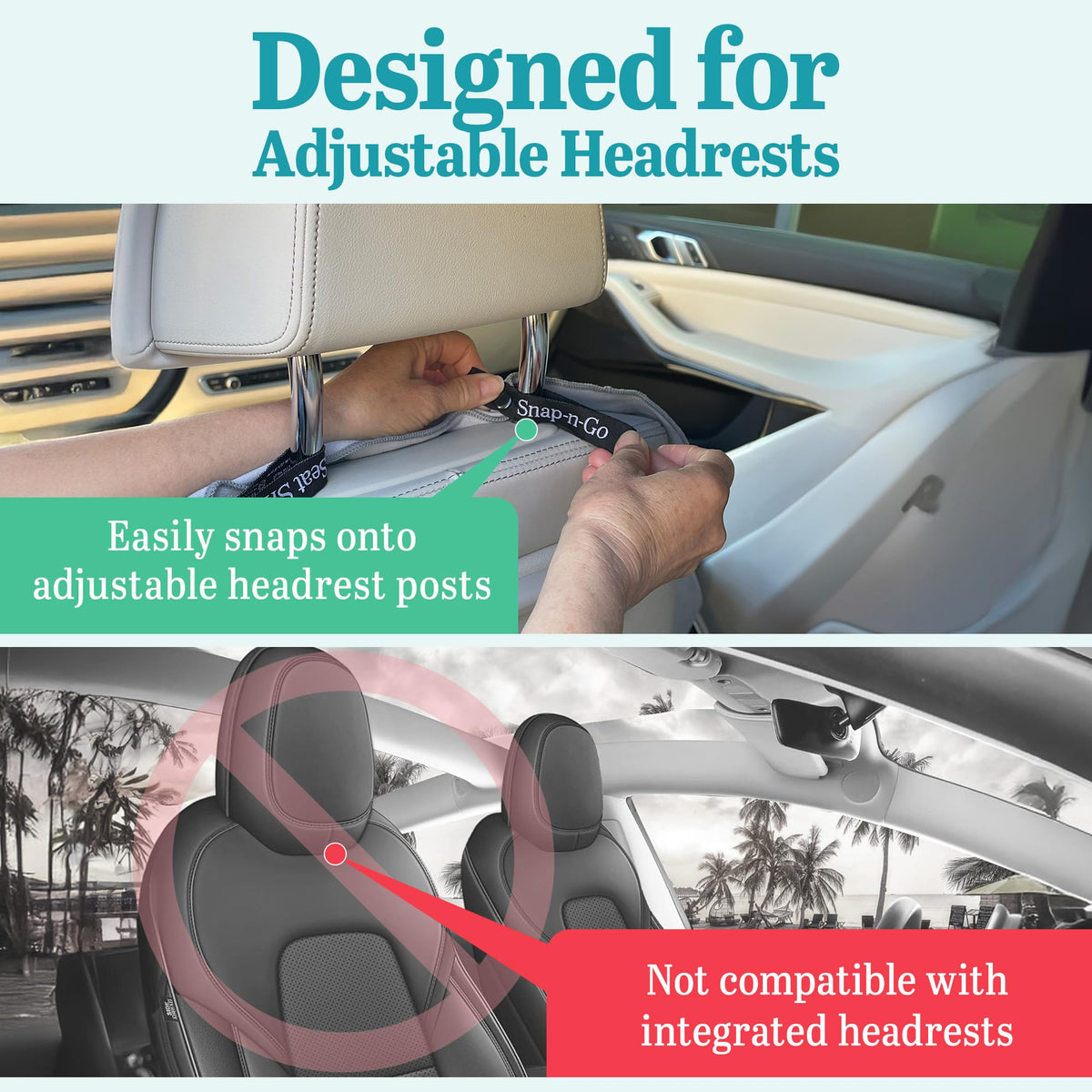 Car Seat Towel Cover After Gym Workout Yoga Pets | Snap-n-Go Seat Sheet™ Universal Fit with Headrest Post Straps, Quick-Dry Washable Sweat Protector for Cars, Trucks, SUVs Interior Protection (Black)