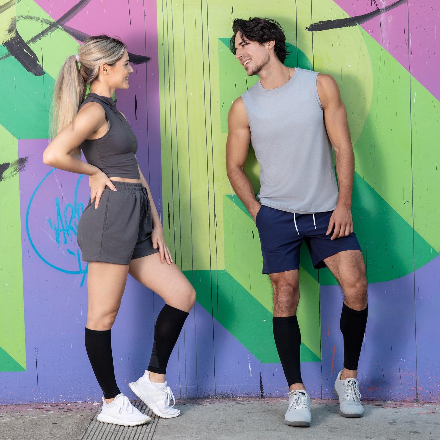Calf Compression Sleeves for Men and Women - (1 Pair) Footless Compression Socks Support for Varicose Vein, Nursing, Pregnancy, Running - Leg Sleeve Brace for Shin Splints, Pain Relief and Swelling