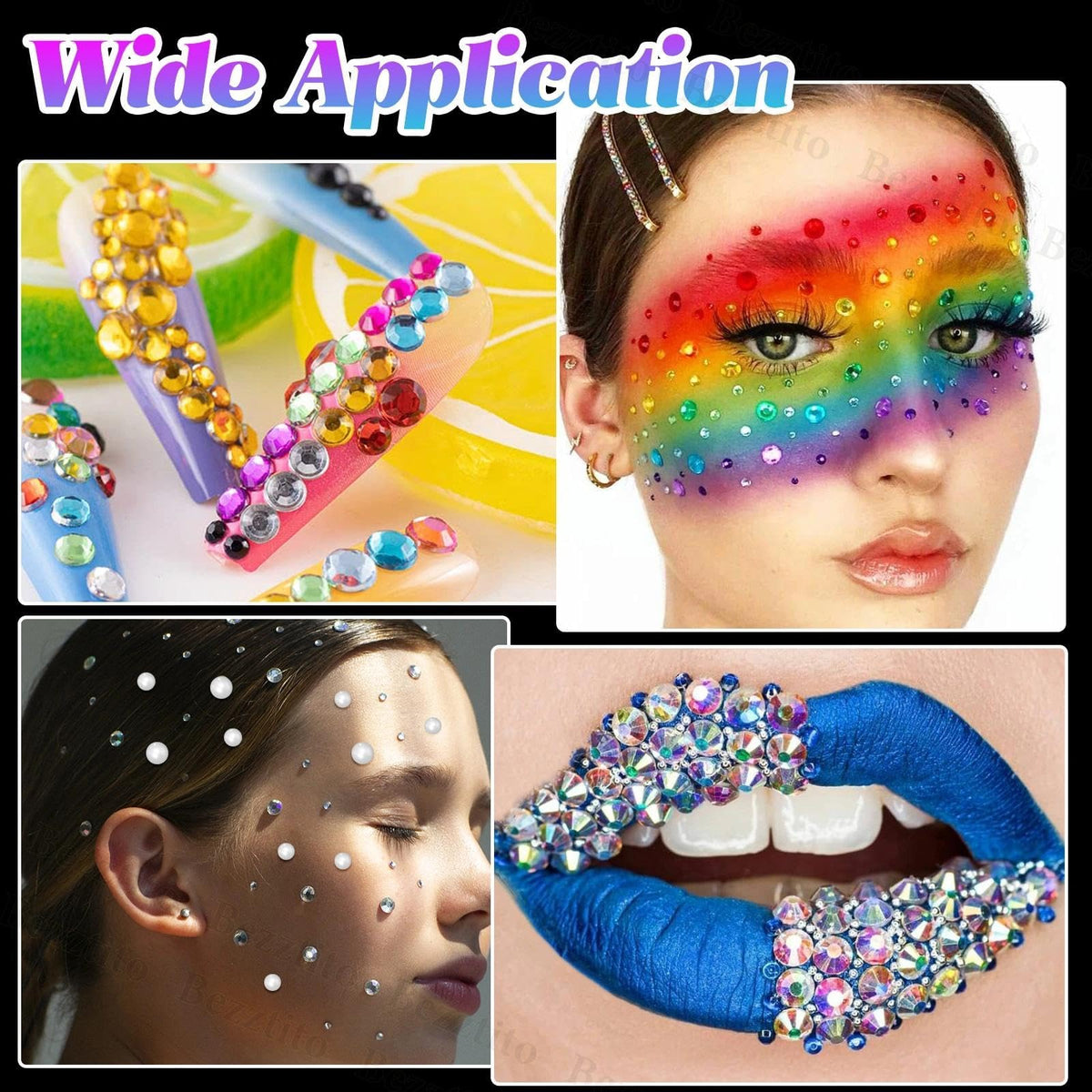 14000Pcs Colorful Flatback Rhinestones and Pearls for Bedazzling Kit, 2-6mm Resin Gems Bedazzling Rhinestone, 4-10mm Flatback Pearls Gems Rhinestones for Crafting DIY Face Makeup