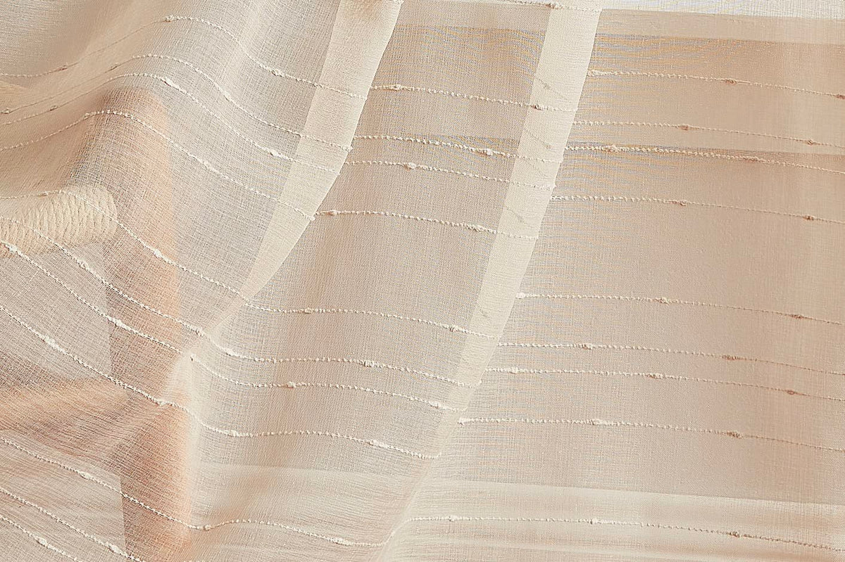 WARM HOME DESIGNS Luxury Linen Window Scarf with Dotted Stripes Pattern. 54 Inch Wide x 216 Inch Long Premium Shabby Chic Window Scarves for Living Room, Kitchen, Bedroom or Dining Room. JN Linen 216"