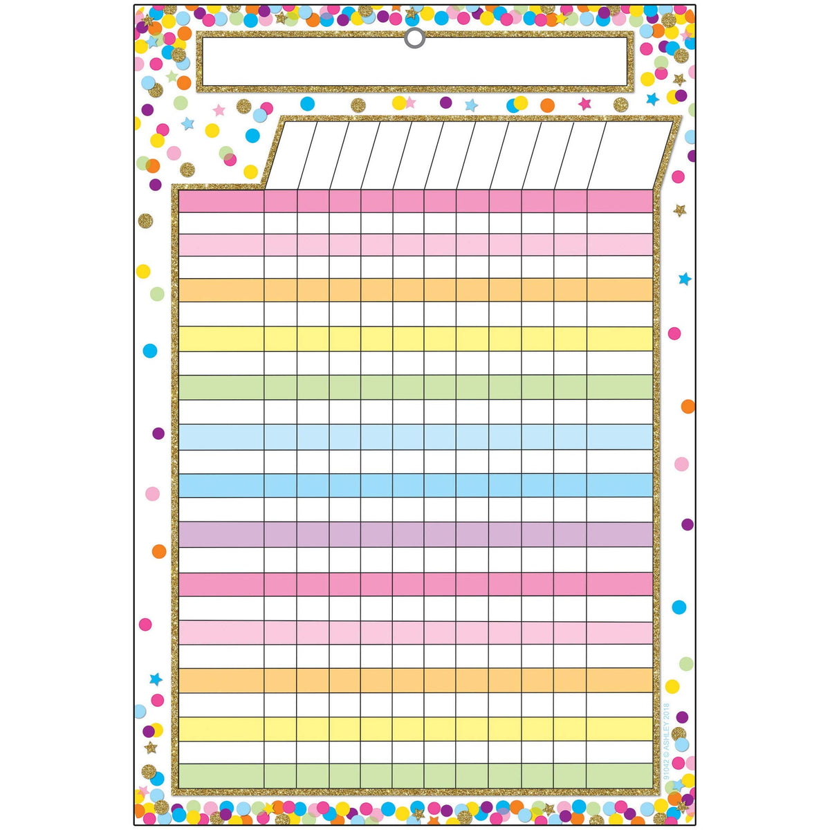 Ashley Productions ASH91042 Smart Poly™ Chart, Confetti Incentive, Polypropylene (PP)/Steel, 13" x 19"
