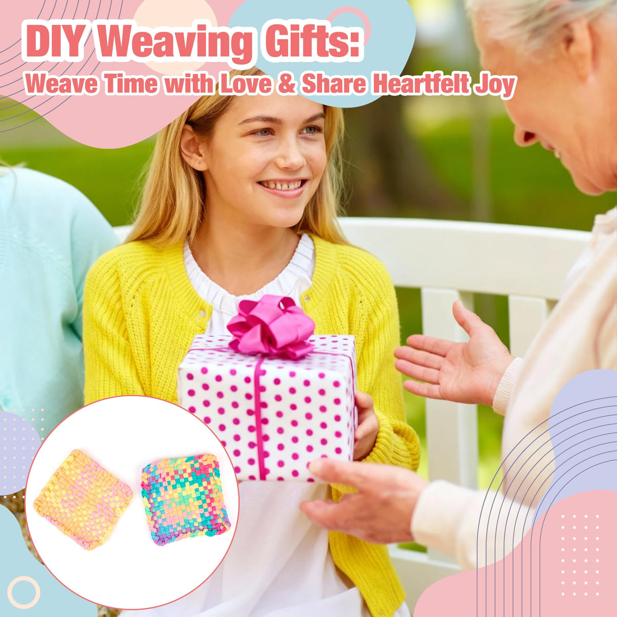 Funria 800 PCS Weaving Loom Refill Loops Adults Elastic 8 Colors Durable Pot Holder Loom Kit for DIY Craft Projects Potholder Making Rainbow Color