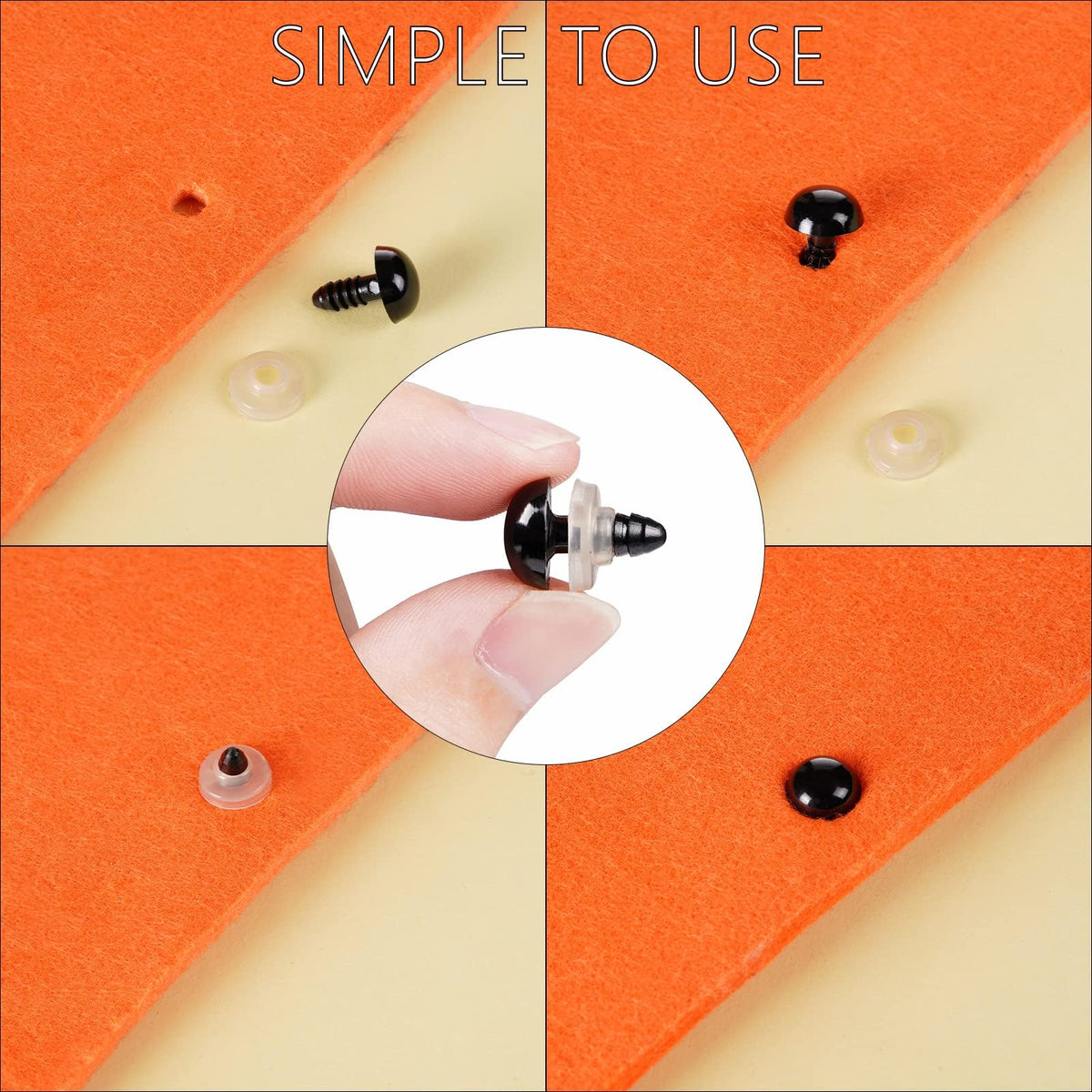 408Pcs Safety Eyes for Crochet 6-30mm Plastic Colorful Safety Eyes for Amigurumi with Washers Black Stuffed Animal Eyes for Craft Teddy Bear