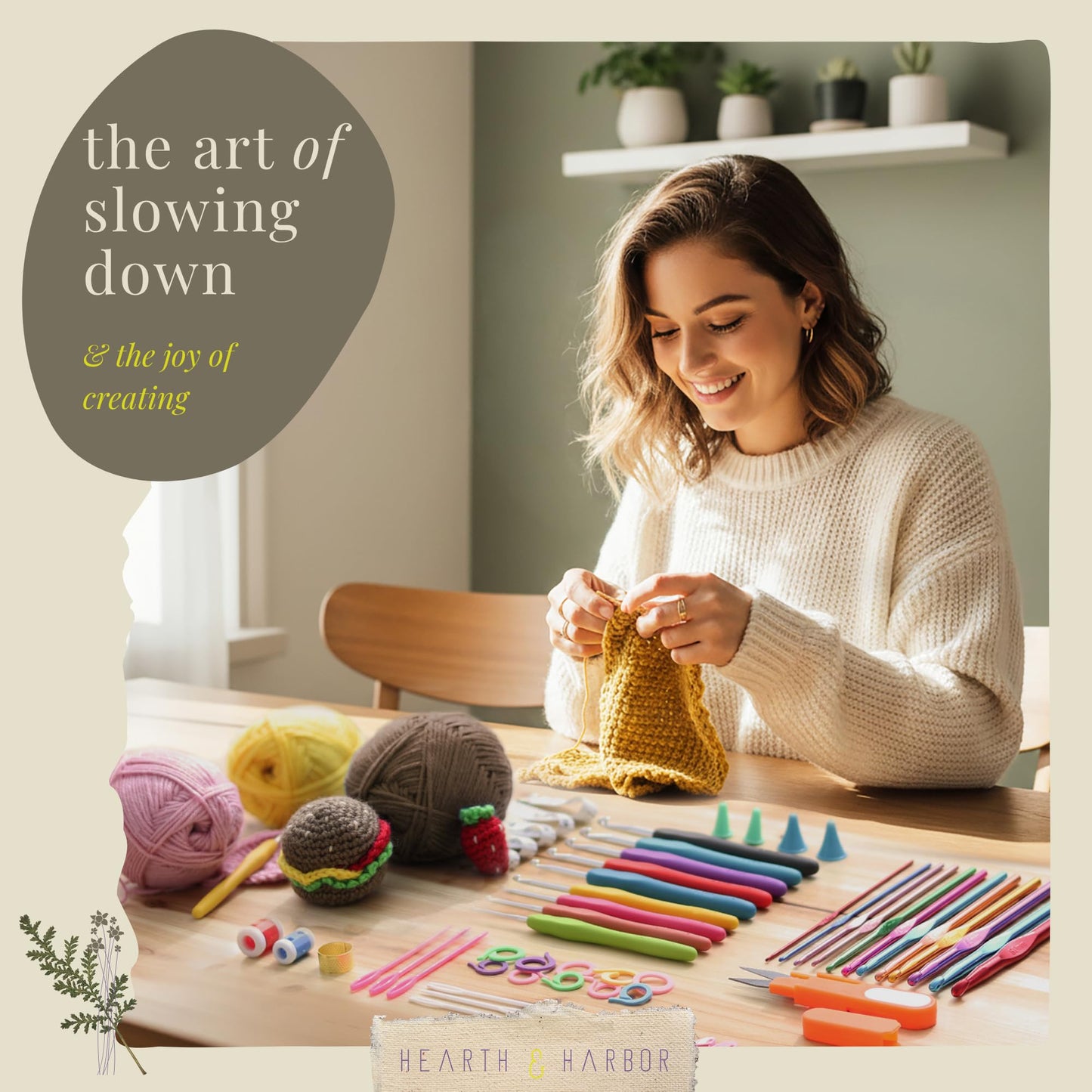 Crochet Kit for Beginners Adults and Kids, Knitting & Crochet Supplies Includes 1500 Yards Assorted Yarn, 21 Ergonomic Hooks, Plus Many Accessories – Beginner Crochet Kits Ideal for Amigurumi