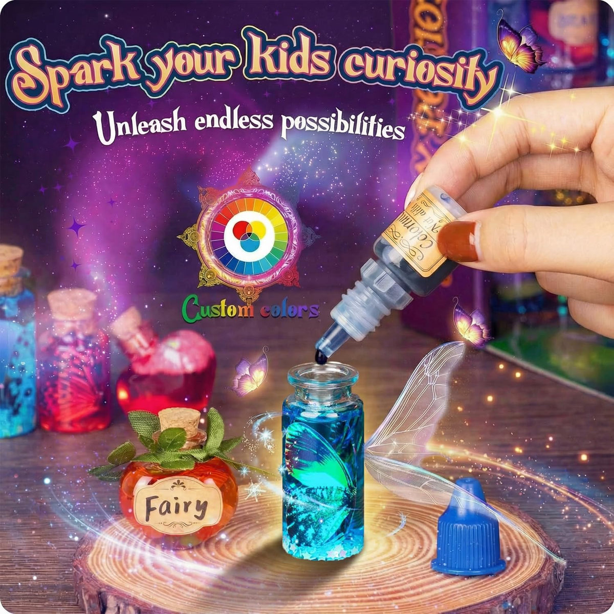 Alritz Fairy Potions Kit for Kids - Magic Potion Making Kit 20 Bottles, Glitter Crystals, Gifts for Girls Ages 6+ Year Old, Creative Craft Indoor Activity Party Birthday