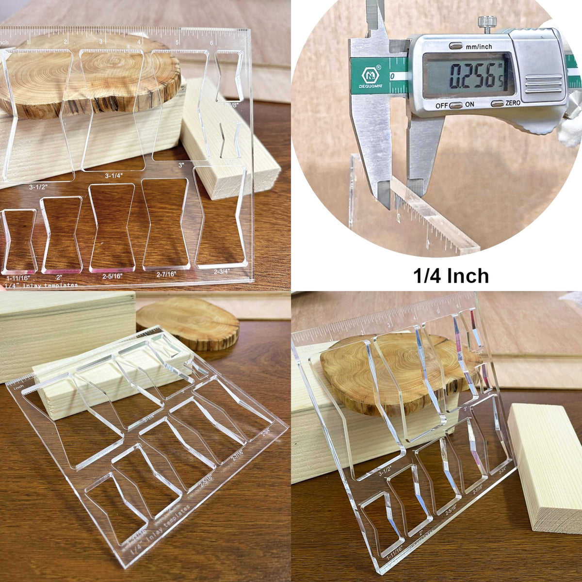 10 in 1 Woodworking Router Templates Set, Butterfly Bowtie Inlay Jig Template, Includes 1/4" Router Bushing Guide Liner, Nut and 1/4 Inch Router Bits for Wood DIY Craft Projects 