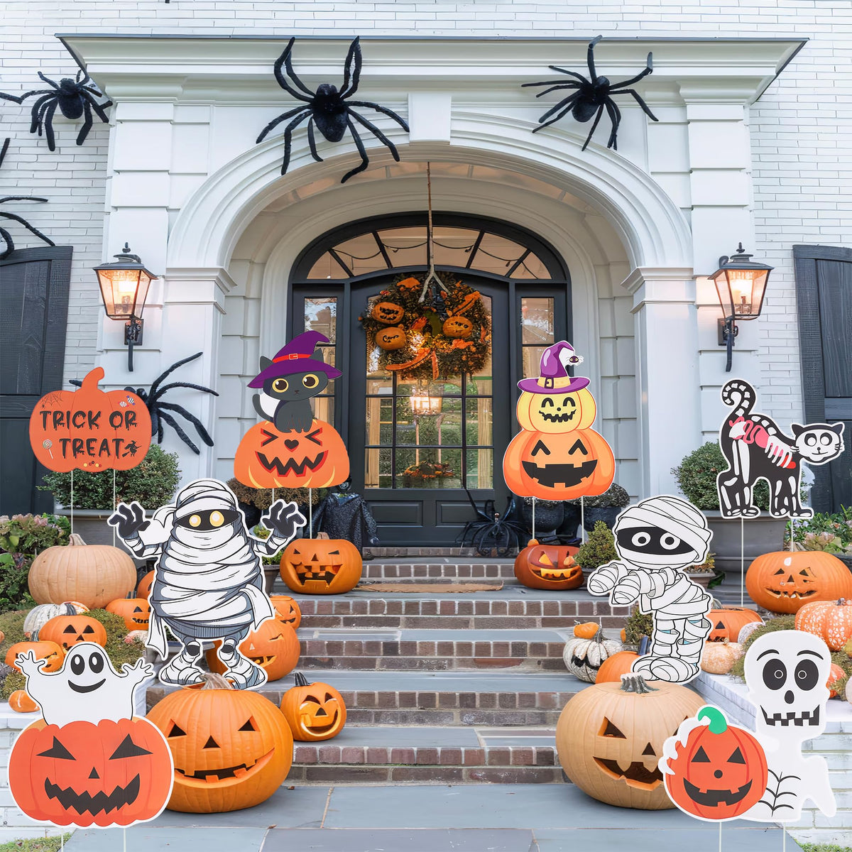 Halloween Yard Signs, 10 Pcs Outdoor Lawn Decorations with Stakes - Sturdy Corrugated Plastic Halloween Decor for Outdoor Holiday Display