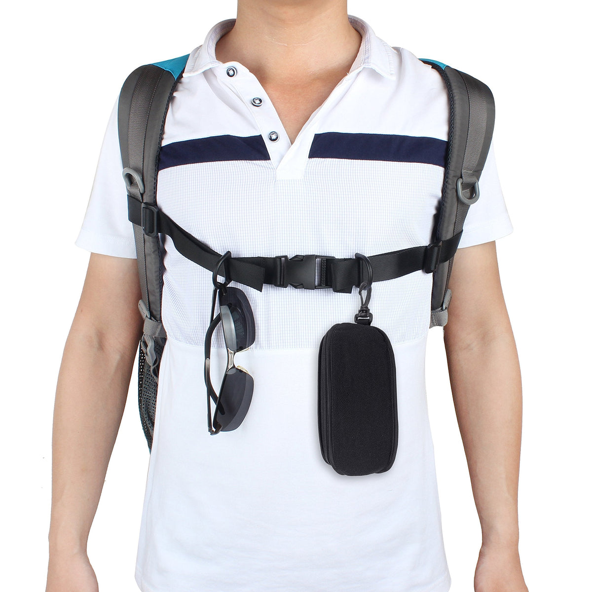 Wisdompro Backpack Chest Strap, Heavy Duty Adjustable Backpack Sternum Strap Chest Belt with Quick Release Buckle for Hiking and Jogging - with Slide Locks (Black)