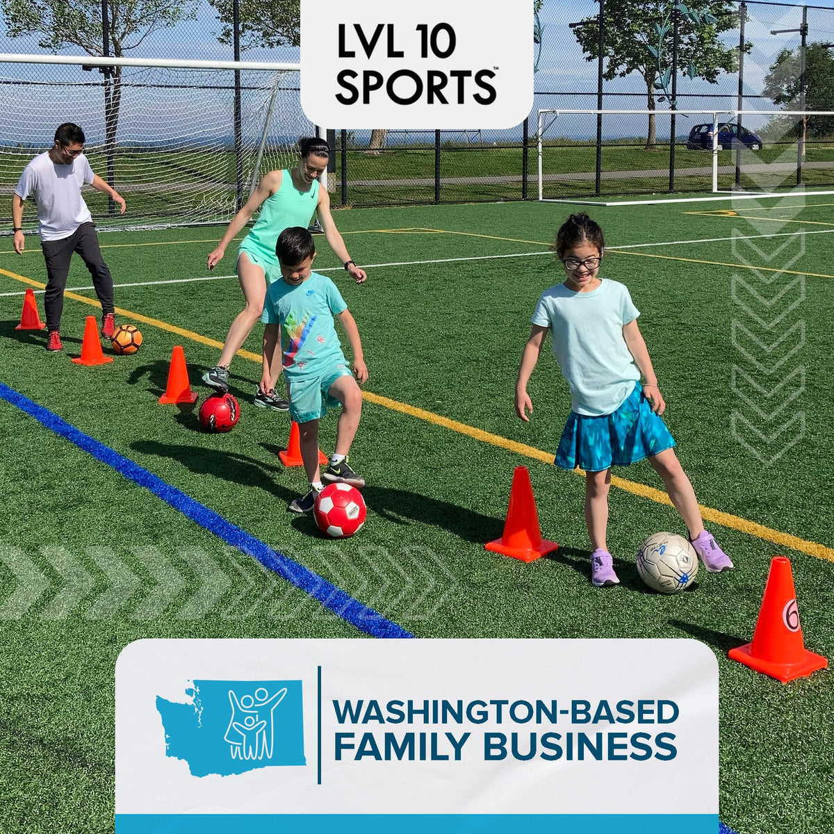 LVL10 Pro Training Cones - 12" Large Soccer Cones for Sports Training - for Basketball, Football, Basketball and Agility Drills - Soccer Field Markers that Won't Crack, Slide or Fly