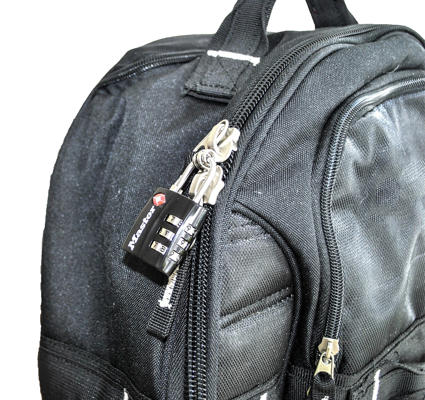 Master Lock Black TSA-Approved Luggage Lock with Wide Lock Body and Thin, Durable Steel Shackle, Zipper Lock for Backpacks, Luggage, 4680DBLK