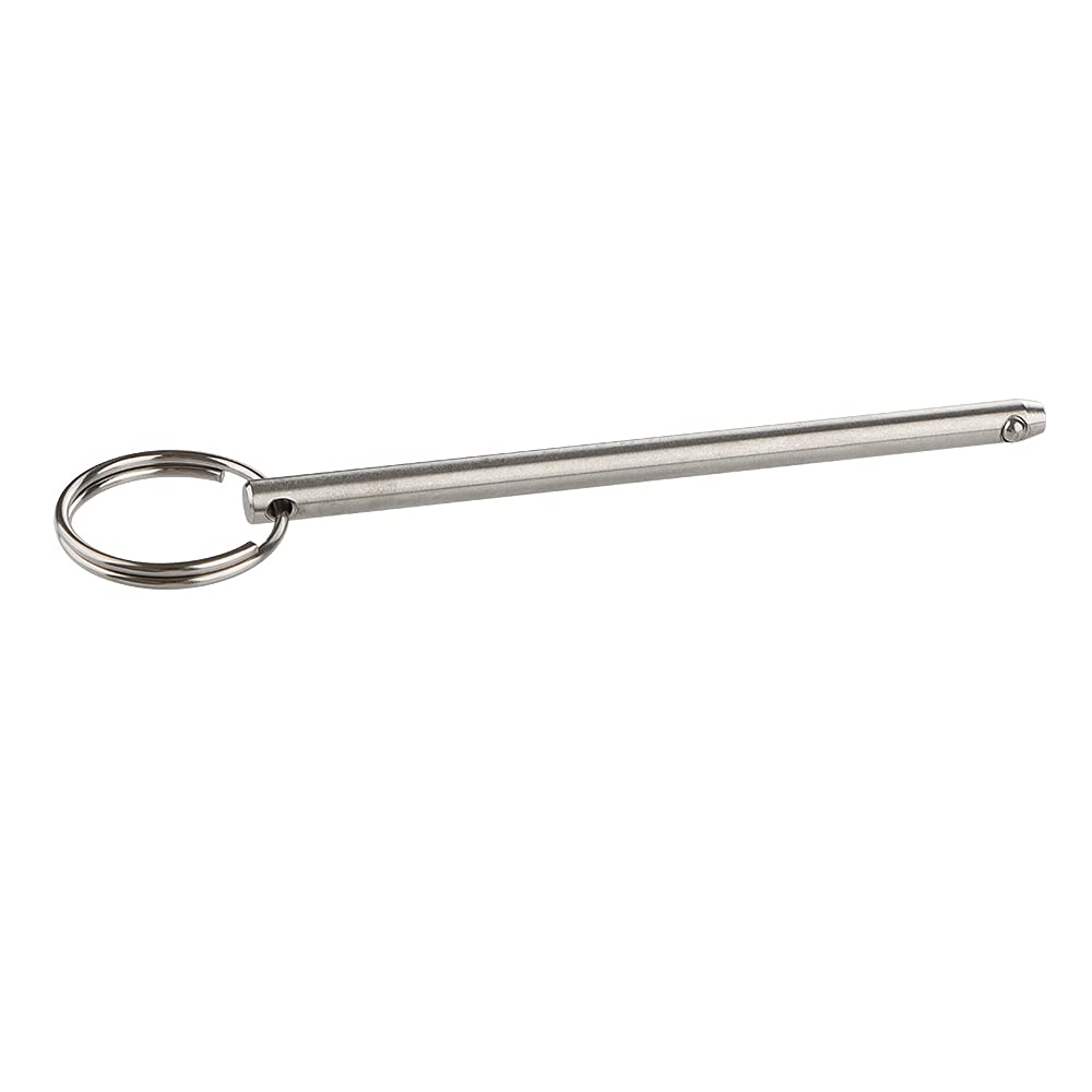 4 Pcs Long Quick Release Pin, Diameter 1/4"(6.3mm), Overall Length 4-3/4"(120mm), Usable Length 4.13"(105mm), Full 316 Stainless Steel, Bimini Top Pin, Marine Hardware