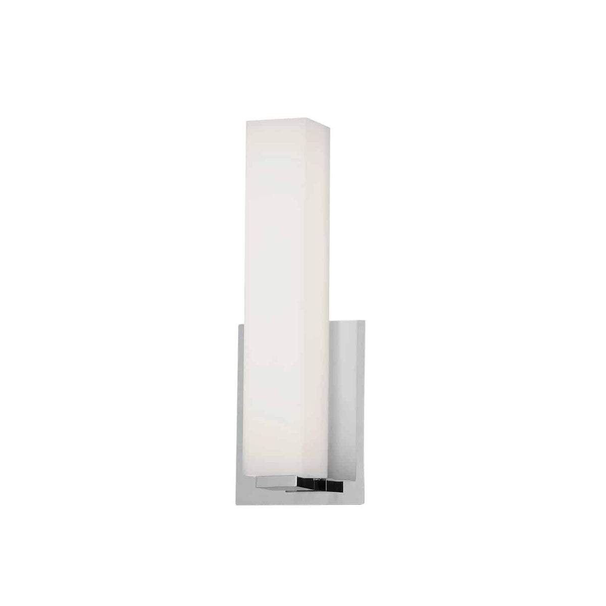 Dainolite 12W Vanity Light Polished Chrome with White Glass, Model VLD-172-10-PC, Silver Finish