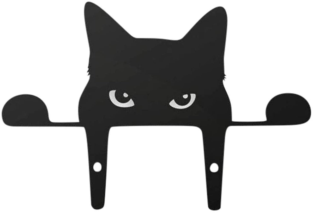 OYMOMYO Metal Yard Art Decor - Black Cat Silhouette Statue, Outdoor Garden Ornaments, Cat Lovers Gift, Spring Decor