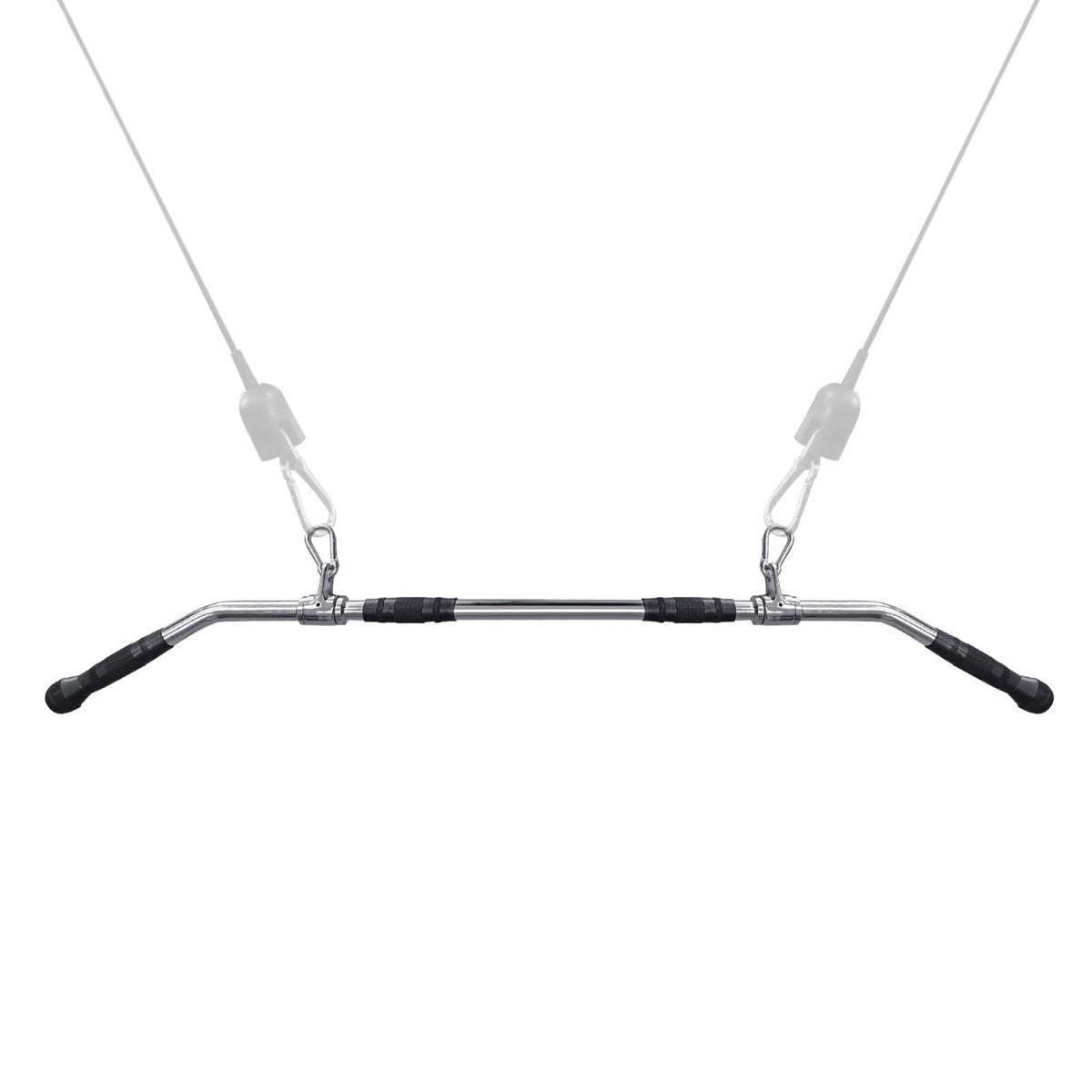 plzzree 48'' LAT Pull Down Bar: Rotating Double Hooks for Dual Pulley Cable Machine - Tricep Press Down Long Bar Pull Down Attachment for Home Gym, 11.8 Lbs