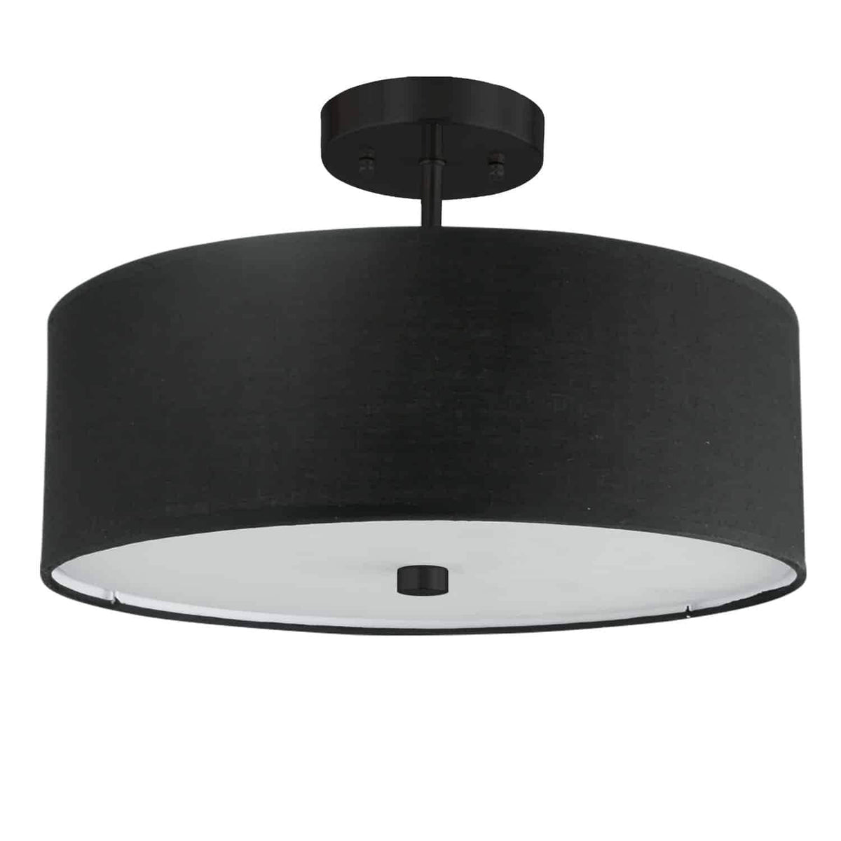 Dainolite Everly Semi Flush Light, 3-Light, 180W, Model 571-143SF-MB-BK, Black
