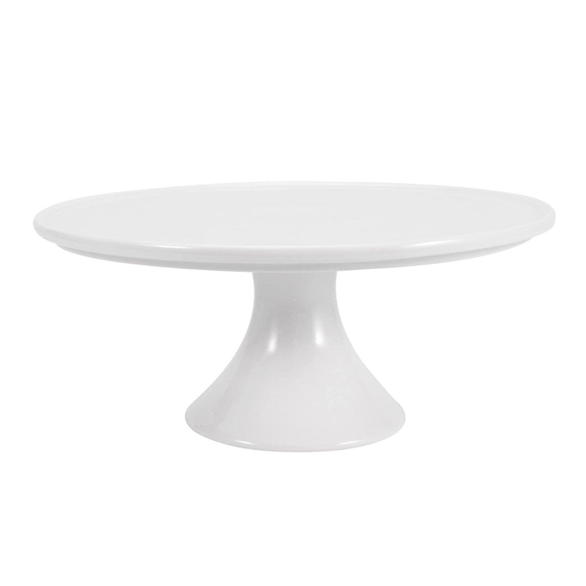 Ceramic Cake Stand, Fits Cakes Up to 8 in, Round White Dessert Pedestal for Cupcakes Cookies Pastries Fruit Display, 1 Pack