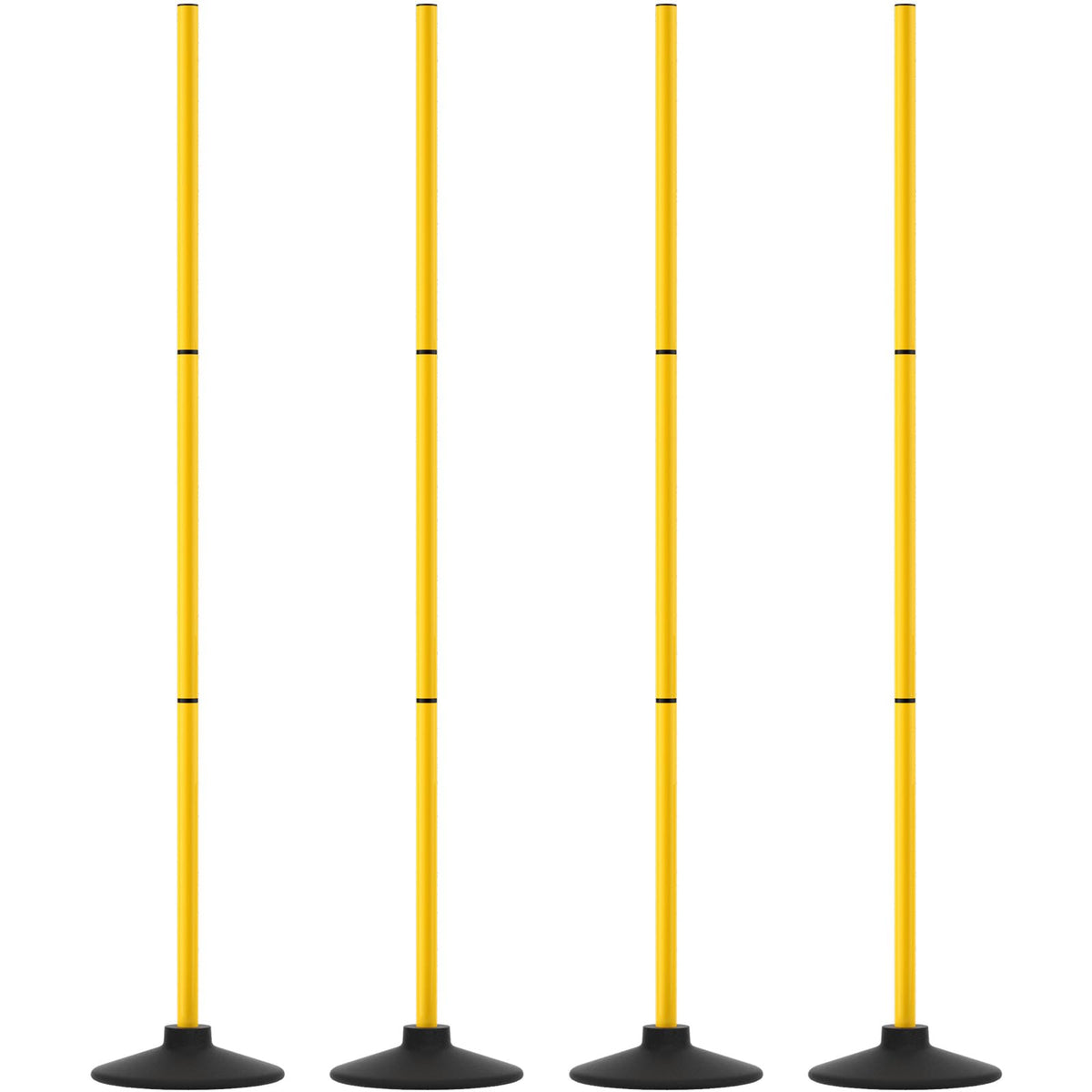 GHB Agility Poles 4 Pack 50" Sports Soccer Training Poles,Detachable Speed Training Equipment Football Accessories with Rubber Base
