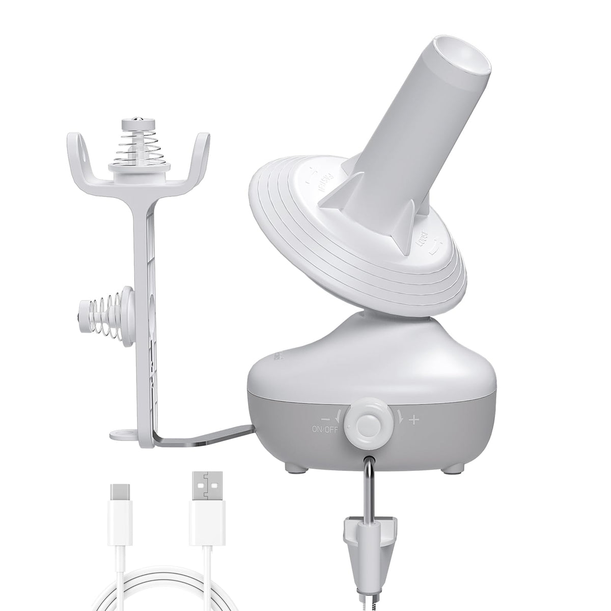Etcokei Yarn Winder, Electric Yarn Ball Winder for Crocheting, Compact Yarn Cake Winder with Strong Tension Stepless Speed, Automatic Yarn Spinner Wool Winder, Ideal Helper for Knitting Lovers(White)