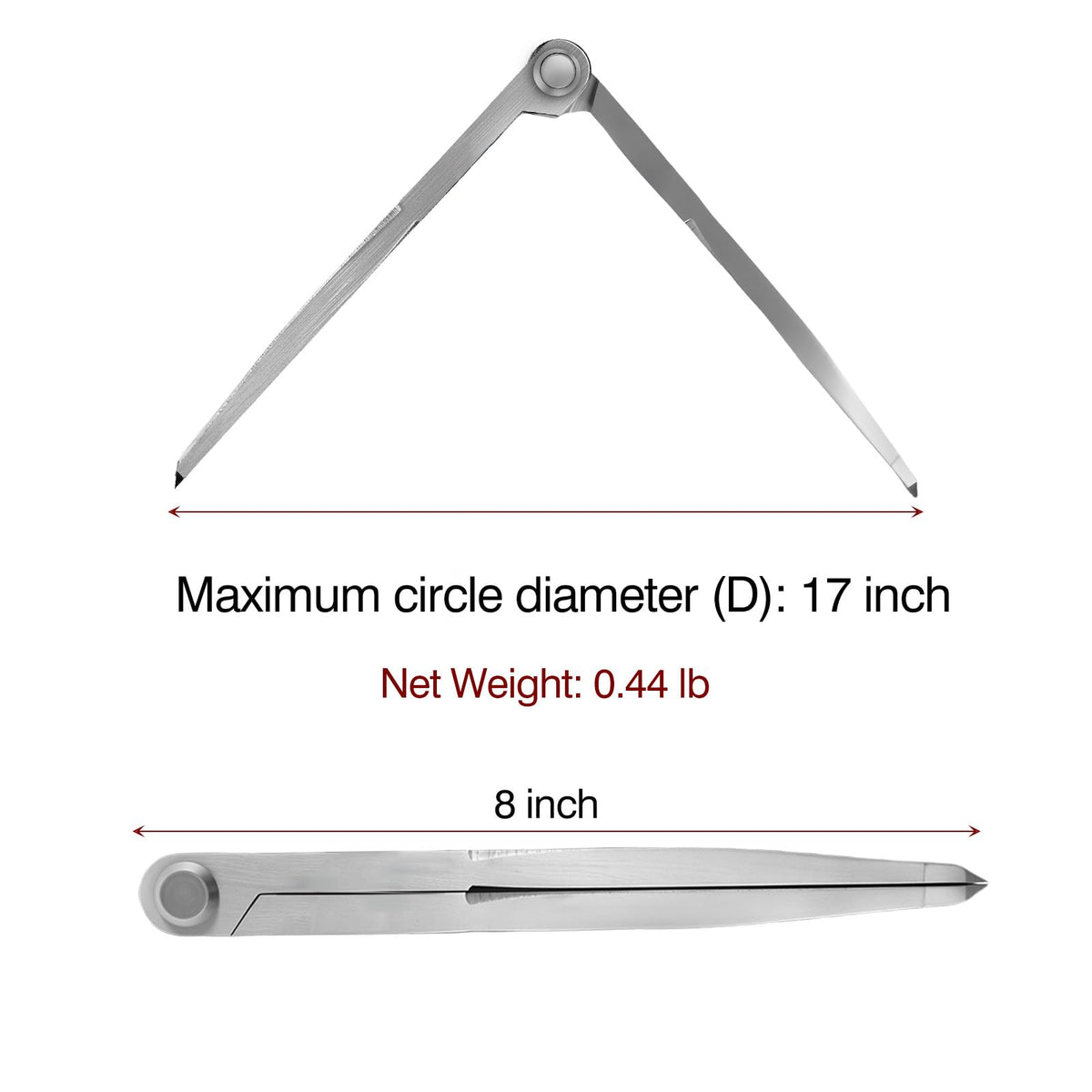 8 inch Alloy Metal Scribe Navigation Divider Scribe , Metal Divider Tool, Woodworking Scribe Machinist Geometry Tool, Divider Leather Work DIY Scribe Tool Drafting Carpenter for Geometry